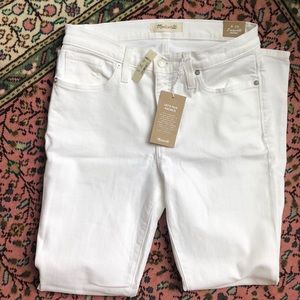 Madewell 9” rise skinny jeans. NWT white